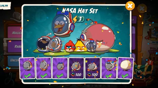 Nasa Hat Set Complete | Leveled Up Slingshot To Pristine Amethyst | Angry Birds 2- Hat Set Complete смотреть онлайн