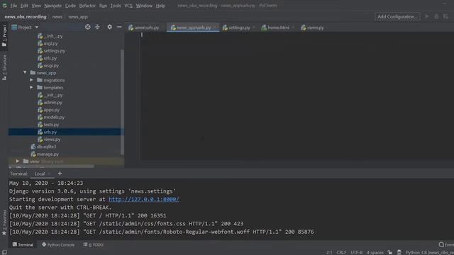 Программирование на питоне\\Делаем веб-приложение на джанго\\Python + Django ч.1 смотреть онлайн