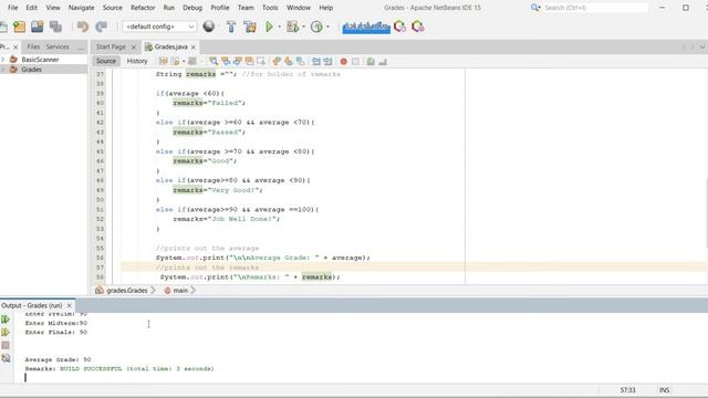 Java Scanner || Compute for Average Grade with Remarks || 2022 смотреть онлайн
