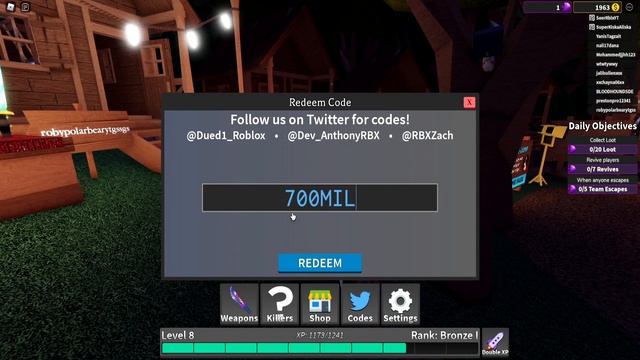ALL *NEW* SURVIVE THE KILLER CODES! - ?700M UPDATE?Roblox Survive The Killer смотреть онлайн