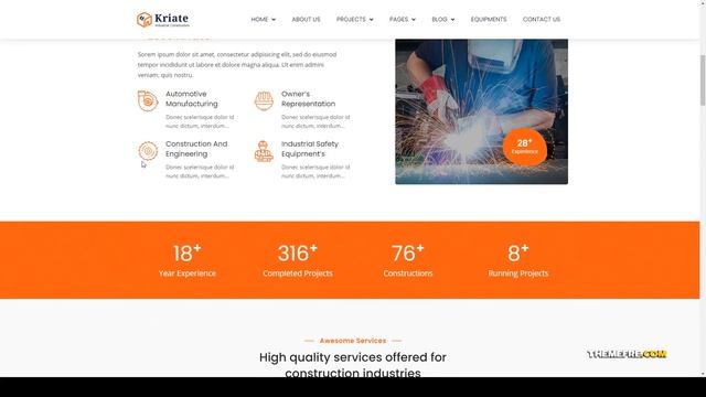 Kriate - Industrial Construction WordPress Theme construction business Build Website смотреть онлайн