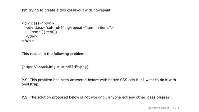 HTML : Bootstrap two column layout and ng-repeat (angularjs) смотреть онлайн