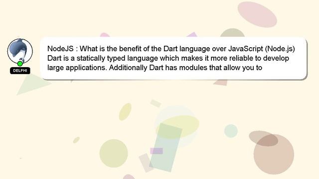 NodeJS : What is the benefit of the Dart language over JavaScript (Node.js) смотреть онлайн