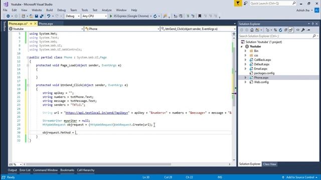 How to send SMS through Website | ASP.Net C# | Using Code | TextLocal смотреть онлайн