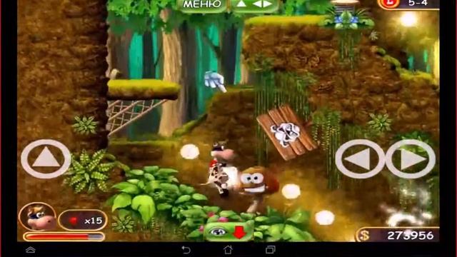 Прохождение игры Супер Корова (играю с моим другом) (android) часть 7 (цыплёнок спасён,осы атакуют) смотреть онлайн