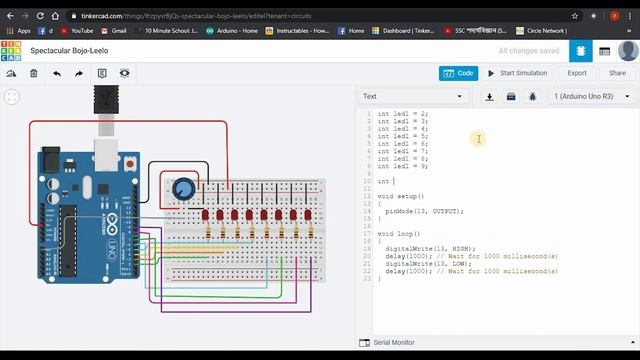 How To Make LED Chaser With Arduino || Tinkercad смотреть онлайн