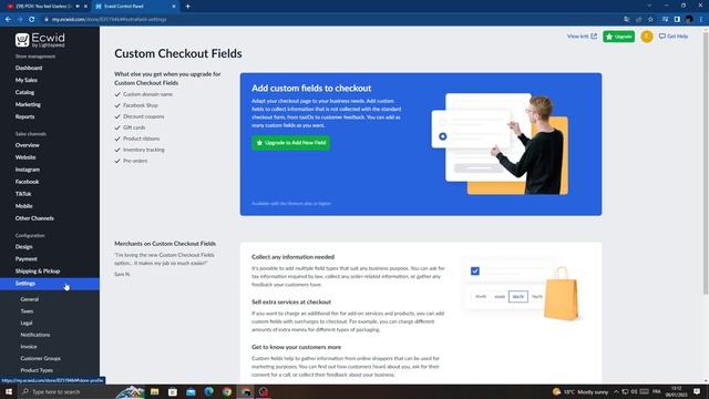 How to Find Custom Checkout Fields Settings on Ecwid смотреть онлайн