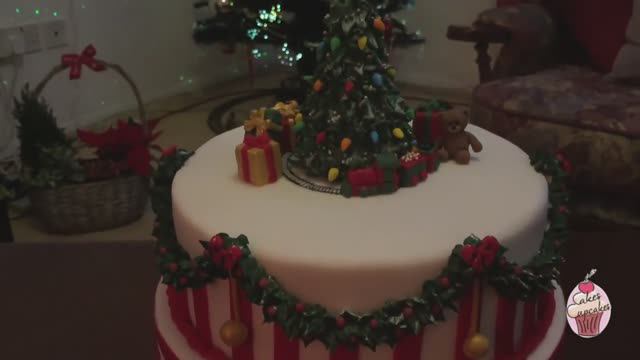 (33) Christmas cake tutorial _ How to decorate a fruit cake for Christmas _ O Christmas Tree смотреть онлайн
