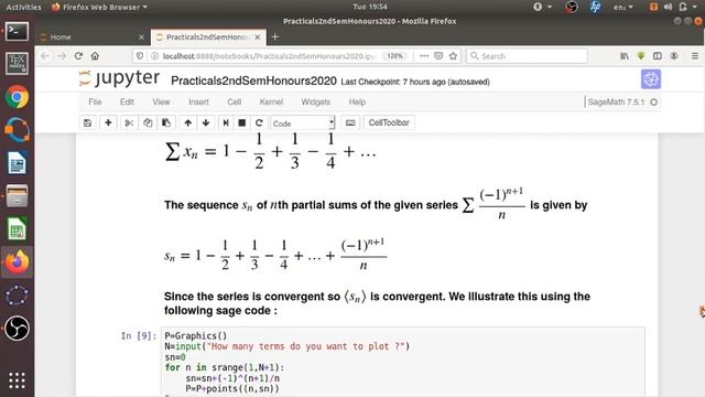 #SageMath Illustrating Convergence and divergence of series | SageMath смотреть онлайн