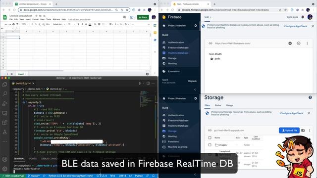 Demo: Circuit Python su Raspberry: Firebase RealtimeDB / Storage, Google Sheets, Camera e BLE senso смотреть онлайн