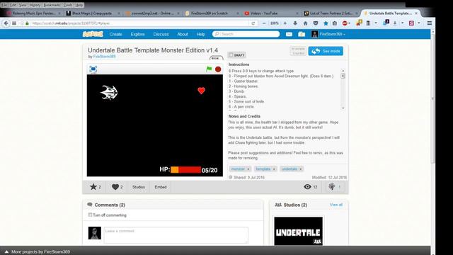 Undertale Battle Template - MONSTER EDITION смотреть онлайн