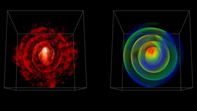 3D visualization of the molecular gas material surrounding LL Pegasi. смотреть онлайн