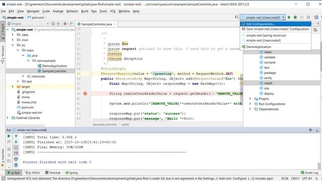 Debugging spring boot application in Intellij смотреть онлайн