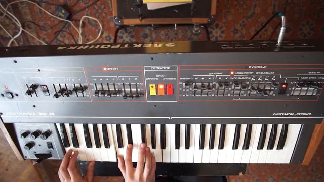 ELEKTRONIKA EM-25 STRING-ORGAN Sound ANALOG Synth TEST VIDEO Vintage USSR Soviet