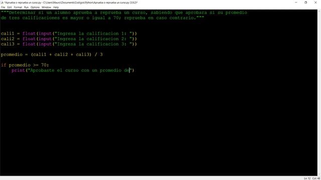 Determinar si un alumno aprueba a reprueba un curso en Python смотреть онлайн