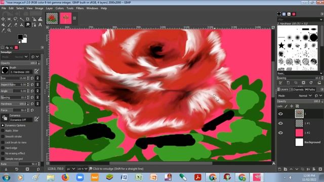 Rose Painting Tutorial in Gimp / Free Image Editing Software/ Adobe photoshop alternative смотреть онлайн