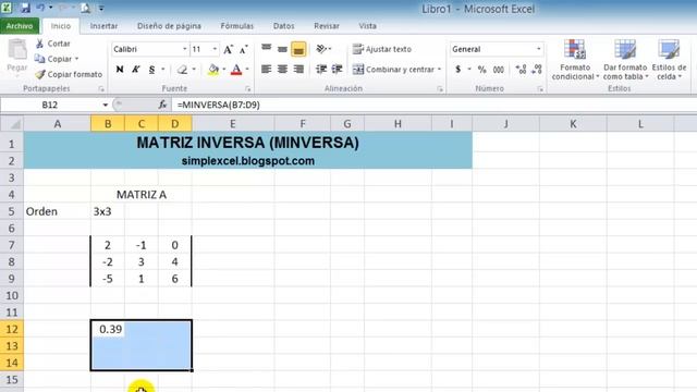 Matriz inversa en Excel - Simplexcel смотреть онлайн