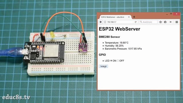 ESP32 Web Server Tutorial with a BME280 Sensor смотреть онлайн