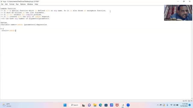 Lambda function in Python By:-Neeraj Singh #anonymous #function смотреть онлайн