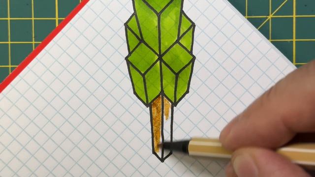 How To Draw A Minecraft Tree - Easy Trick Art On Graph Paper смотреть онлайн