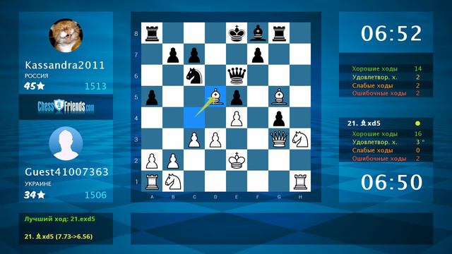 Chess Game Analysis: Guest41007363 - Kassandra2011 : 1-0 (By ChessFriends.com) смотреть онлайн