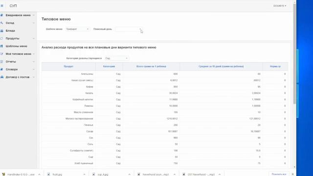 СУП _ Мое типовое меню