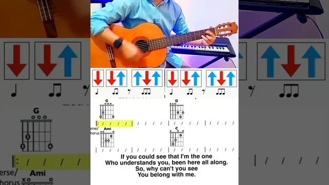 Belong with me - taylor swift guitar acordes facil tutorial (chords) смотреть онлайн