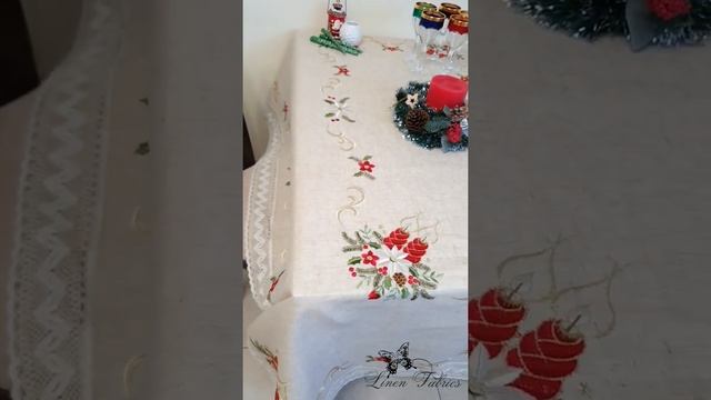 Скатерть новогодняя с вышивкой гладью 160x220 cm смотреть онлайн