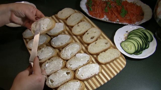 Закуска - Бутерброды с Красной рыбой смотреть онлайн