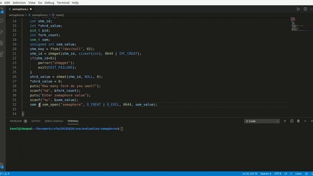 POSIX Semaphore used with fork() смотреть онлайн