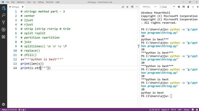 Lecture 24:- Strings (part - 4) || Strings Method ||Python 3.7|| LearningStrome Academy смотреть онлайн