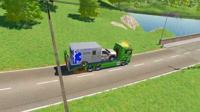 TRANSPORTING AMBULANCE, FORD POLICE, SERVICE TRUCK, FIRE DEPARTEMENT, MERCEDES MINI BUS - FS22 смотреть онлайн