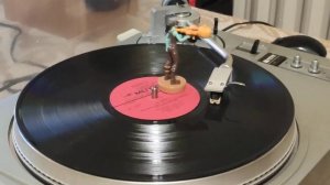 Гуля крутится на виниловой пластинке