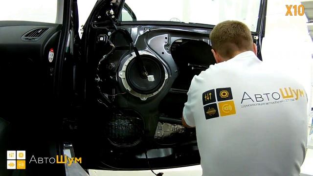 Шумоизоляция дверей Hyundai IX35 в уровне Экстра. АвтоШум.