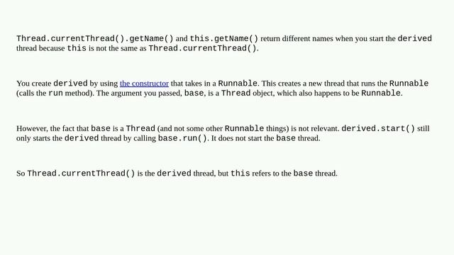 Why is there difference between static Thread.currentThread().getName() and getName()? смотреть онлайн