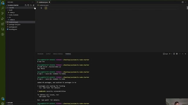 Typescript Nodejs project setup using nodemon and ts-node смотреть онлайн