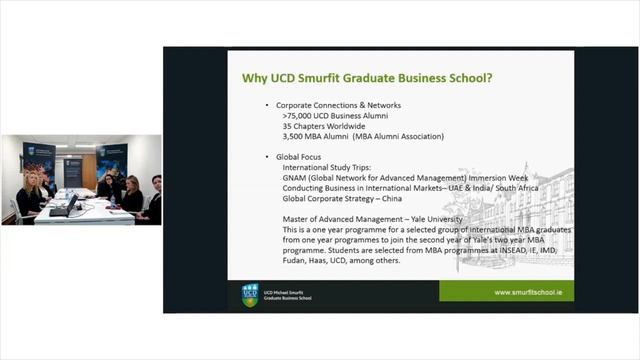 Webinar: UCD Smurfit MBA Information смотреть онлайн