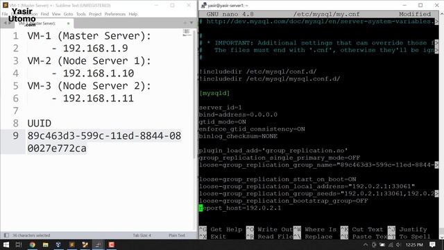 Tutorial Replikasi Database | 3. Membuat Replication Name (UUID) dan Konfigurasi Master Server смотреть онлайн