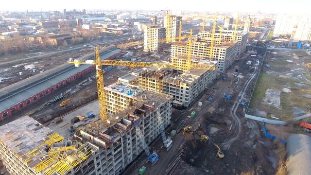 ЖК Галактика ЛенСпецСМУ НОЯБРЬ 2017 Ход строительства с высоты птичьего полета смотреть онлайн