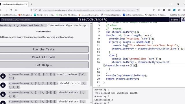 JavaScript Algorithm Scripting - DeNesting nested Arrays (Steamroller solution) смотреть онлайн