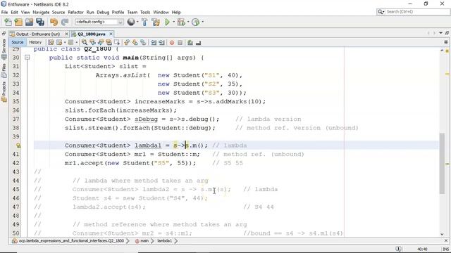 Consumer lambdas versus bound/unbound method references (enthuware.ocpjp.v8.2.1800) смотреть онлайн