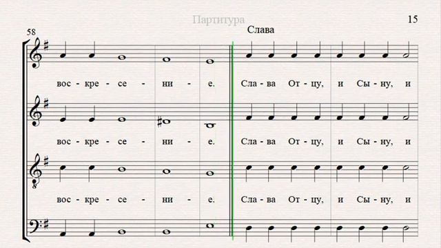 Господи воззвах, глас 1. Партия сопрано (синодальный обиход).