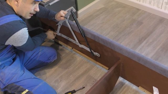 Сборка кровати с подъёмным механизмом Милтон [№102] смотреть онлайн