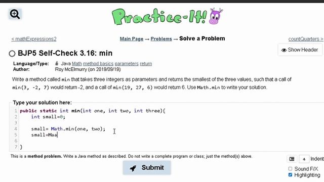 Java Practice It || 3.16 min || method basics, math. смотреть онлайн