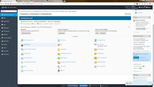 02 - Amazon Lightsail - Plesk - system update and configuration смотреть онлайн