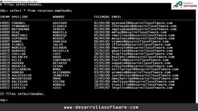 #UDEMY - #ORACLE #PLSQL - MODULO 02: CONTENIDO DE UNA TABLA смотреть онлайн