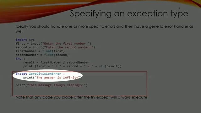 Exception Handling in Python - (Chapter 4 - Part 2) смотреть онлайн