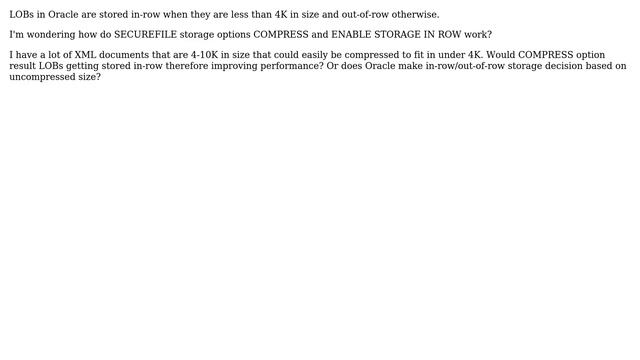 Databases: Oracle BLOB store performance смотреть онлайн