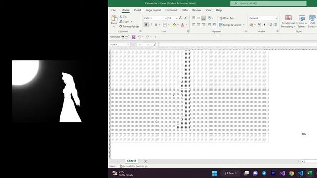 Bad Apple but its in MS-EXCEL and ASCII | Python | PixCel смотреть онлайн