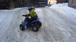 Детский квадроцикл 49 см3 зимой